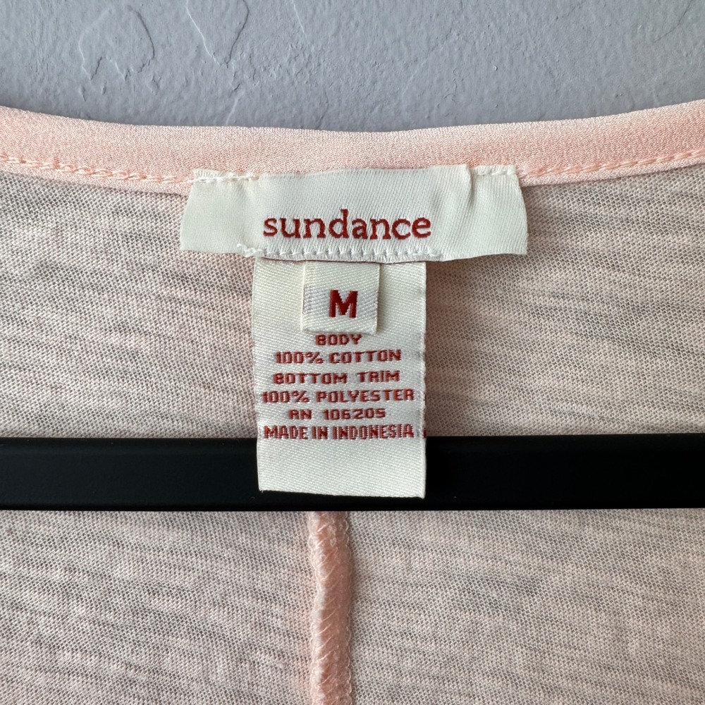 Sundance Long Sleeve Button Down Top Shirt Women's Medium Peach Casual - Picture 4 of 4